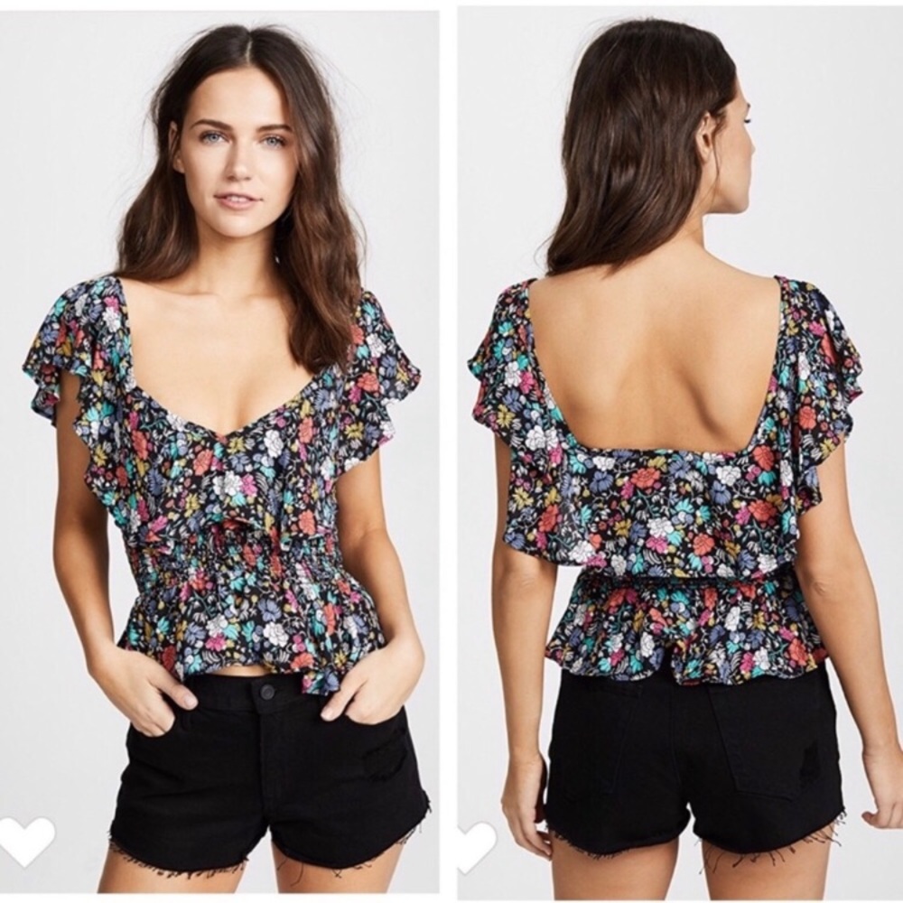 Likely lovato floral ruffle top